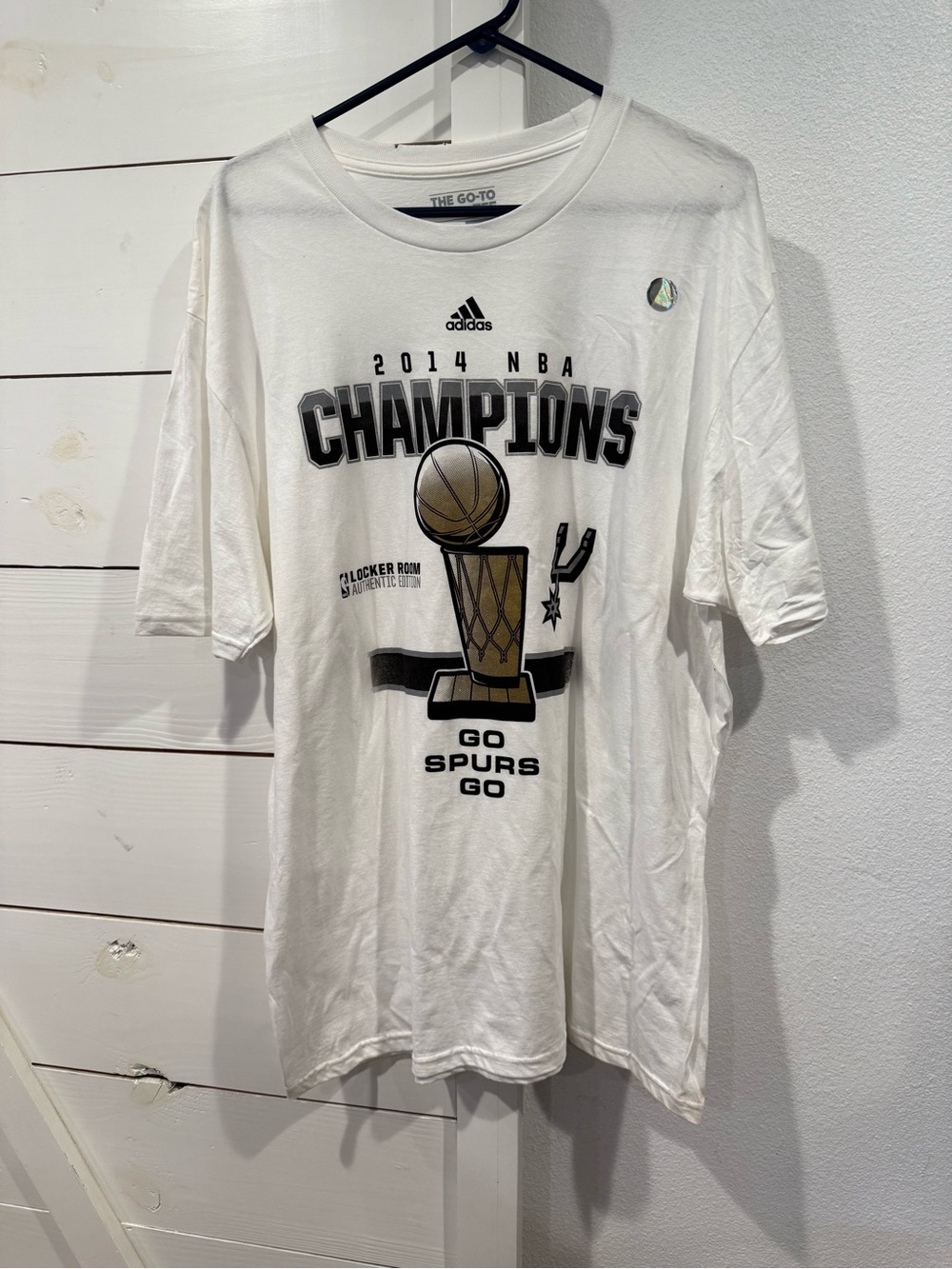 adidas White 2014 NBA Champions Spurs Graphic Tee